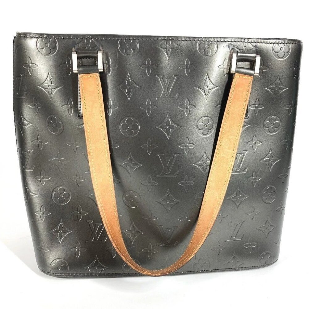 LOUIS VUITTON M55112 Stockton Tote Bag Shoulder Bag Monogram matte leather Black - Picture 5 of 15